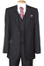 Fortino Landi Men's 2-Button Wool Pinstripe Suit in Black - USA Men's Outlet