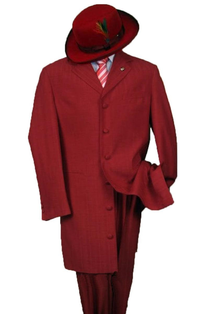 "Fortino Landi Men's 2-Pc Burgundy Zoot Suit - Timeless & Refined" - USA Men's Outlet