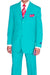 Fortino Landi Men's 3-Button Classic-Fit Poplin Sky Blue Suit - USA Men's Outlet