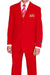 Fortino Landi Men's 3-Button Poplin Classic Fit Suit - Red - USA Men's Outlet