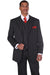 Fortino Landi Men's 3-Button Vested Gangster Pinstripe Suit in Black - USA Men's Outlet