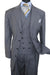 Fortino Landi Men's 4-Button Grey Double-Breasted Fashion Suit - USA Men's Outlet