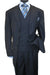 Fortino Landi Men’s 4-Button Navy Blue Fashion Suit w/ Double Breasted Vest - USA Men's Outlet