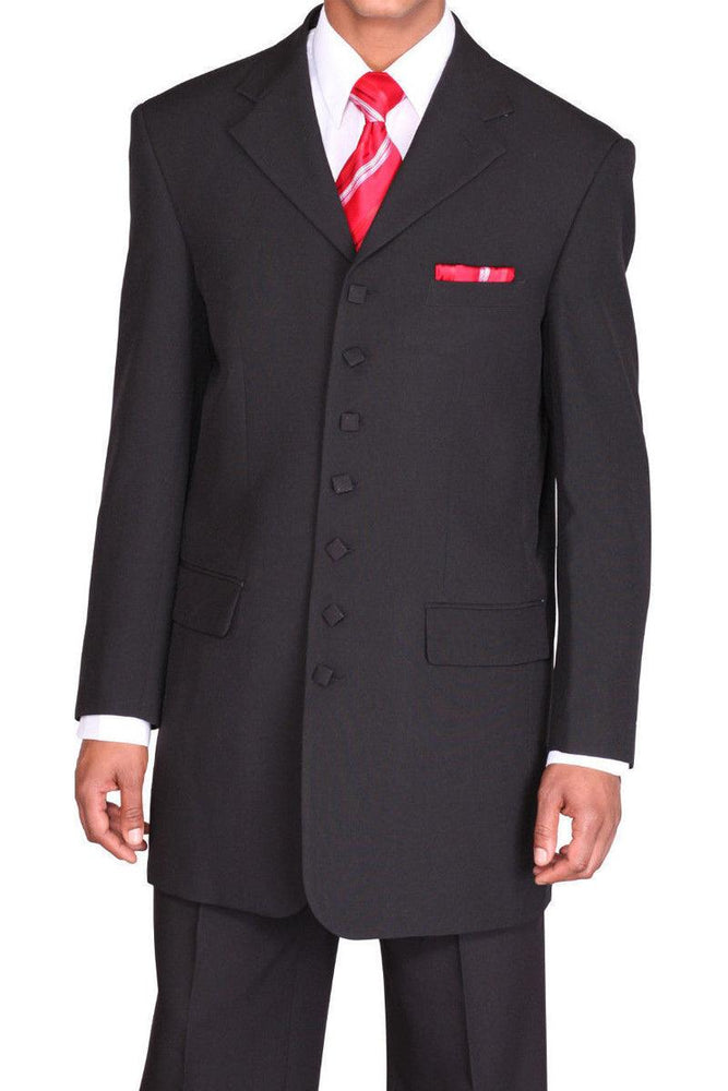 Fortino Landi Men's 7-Button Gangster Zoot Suit: Classic Long-Length Fashion - USA Men's Outlet