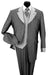 Fortino Landi Men's Black Pinstripe Zoot Suit w/ Shiny Sharkskin Vests - USA Men's Outlet