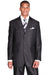 "Fortino Landi Men's Black Sharkskin Micro Pinstripe Peak Lapel Suit" - USA Men's Outlet