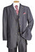 Fortino Landi Men's Black Vested Denim Suit w/ Peak Lapel Buttoning - USA Men's Outlet