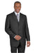 "Fortino Landi: Men's Classic Black Wool-Feel Pinstripe Suit" - USA Men's Outlet