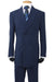 "Fortino Landi Men's Classic Navy Poplin Double-Breasted Suit" - USA Men's Outlet