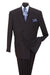 Fortino Landi Men's Classic Pinstripe Double-Breasted Black Suit - USA Men's Outlet