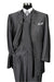 Fortino Landi Men's Grey Tonal Herringbone Stripe Long Vested Suit - USA Men's Outlet