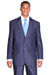 "Fortino Landi Men's Navy 2-Button Sharkskin Suit" - USA Men's Outlet