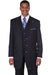 Fortino Landi Men's Navy Bold Pinstripe Vested Gangster Suit - USA Men's Outlet