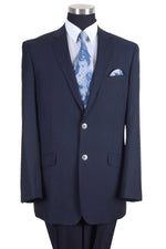 “Fortino Landi Men's Navy Wool-Feel Modern Fit Suit" - USA Men's Outlet