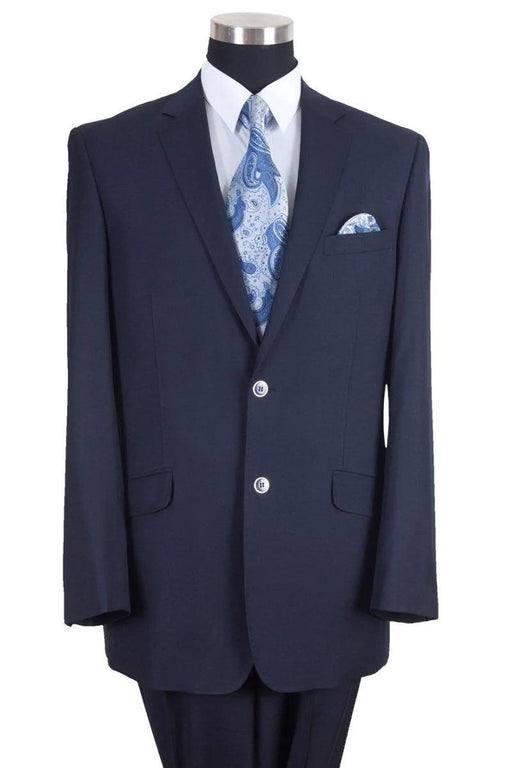 “Fortino Landi Men's Navy Wool-Feel Modern Fit Suit" - USA Men's Outlet