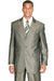 Fortino Landi Men's Olive Green Micro Pinstripe 3-Button Sharkskin Suit - USA Men's Outlet