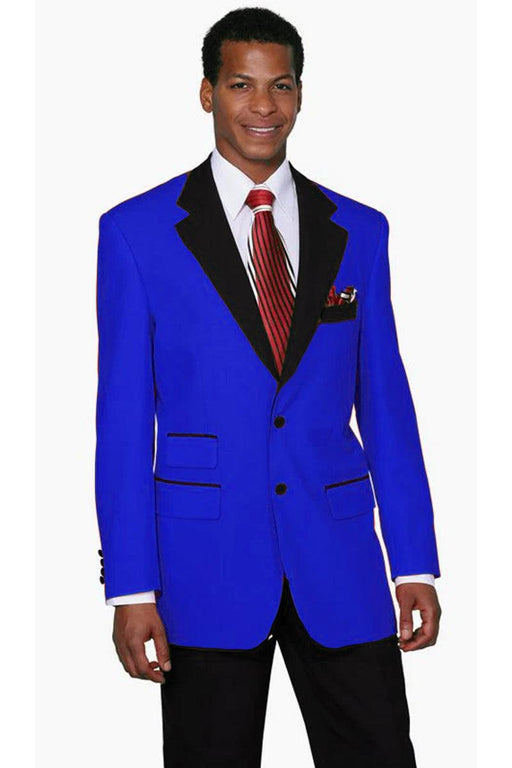 Fortino Landi Men's Royal Blue Classic Fit 2-Button Tuxedo w/ Contrast Collar - USA Men's Outlet