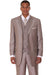 Fortino Landi Men's Sharkskin 3Btn Vested Suit w/Wide Peak Lapel - Tan - USA Men's Outlet