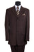 "Fortino Landi Men's Textured 3-Button Pleated Pant Suit - Brown" - USA Men's Outlet