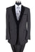 Fortino Landi Men's Vested Tuxedosuit - Classic Black with Velvet Lapel & Vest - USA Men's Outlet