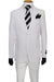 Fortino Landi Men's White Poplin 2-Button Basic Fit Suit - USA Men's Outlet