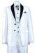 Fortino Landi Men's White Sharkskin Slim Fit 2-Button Tuxedo Suit - USA Men's Outlet