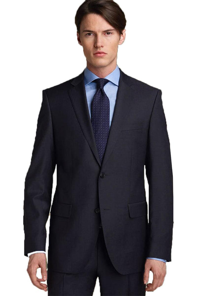 Fortino Landi Modern Fit Wool Suit: Black 2-Button - USA Men's Outlet