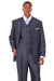 "Fortino Landi Navy Blue Vested Shiny Sharkskin 3-Button Narrow Pinstripe Suit" - USA Men's Outlet