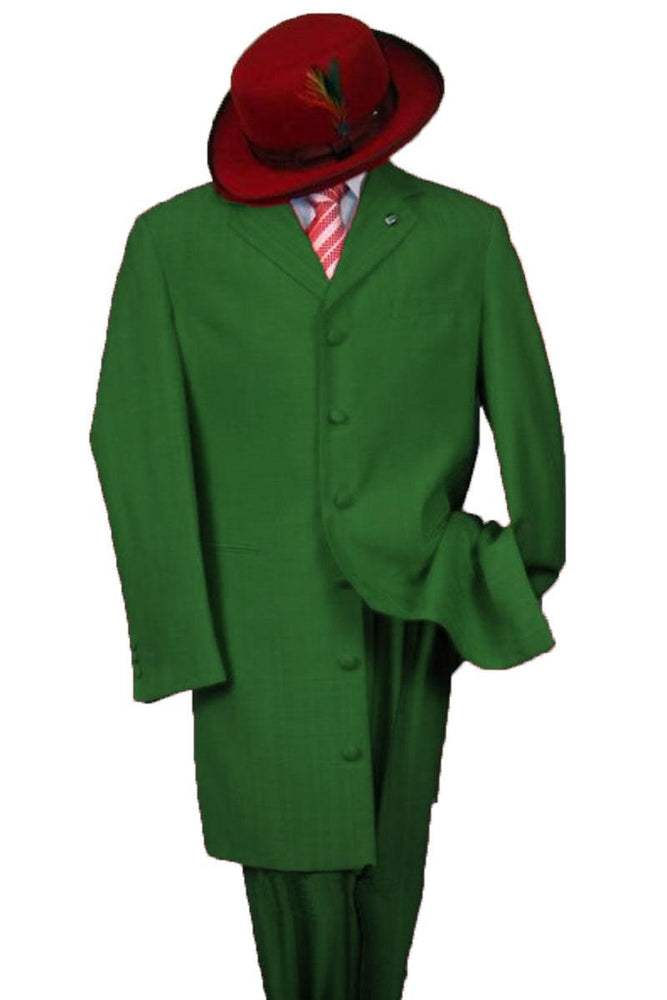 Fortino Landi Olive 2PC Classic Zoot Suit | Long & Classy - 46R CLOSE OUT - USA Men's Outlet