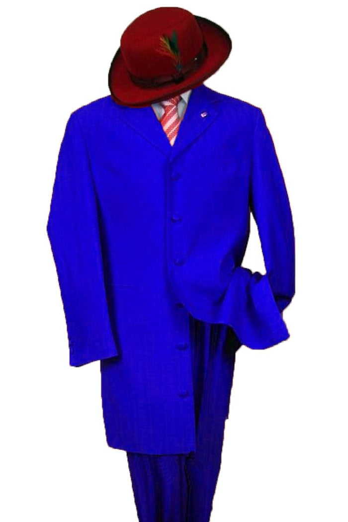 Fortino Landi Royal Blue 2PC Zoot Suit: Timeless Style, Elegant Class - USA Men's Outlet