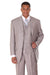 "Fortino Landi Silver Grey 3-Button Suit: Sophisticated Shark Skin Pinstripe Look" - USA Men's Outlet