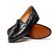 Zelli Franco Genuine Ostrich Quill Tassel Loafers in Black