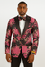Hot Pink and Black Floral Paisley Tuxedo Blazer