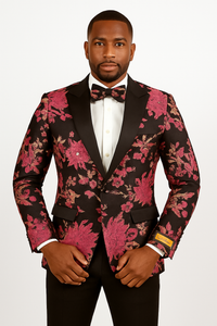 Hot Pink Floral Pattern Tuxedo