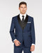 Mens Vested One Button Shawl Lapel Tuxedo in Navy & Black - Men's Tuxedo USA