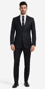 Galante Uomo Made in Italy Wool Black Suit