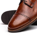 Zelli Giovanni Cap Toe Brogue Dress Shoes in Cognac with Textured Finish