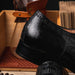 Zelli Giovanni Genuine Lizard Cap Toe Brogue Dress Shoes in Black
