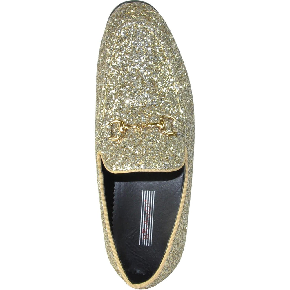 "Gold Glitz Tuxedo Loafers by Bravo - Sophisticated & Stylish Menswear" - USA Men's Outlet