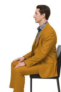 Men's Fashion Suit in Gold – Peak Lapel, Vested, Two Button Jacket