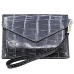 Zelli Gracen Genuine Nile Crocodile Envelope in Gray | A Zelli Italia Collaboration