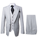 Grey One Button 3 Piece Suit by Rossiman