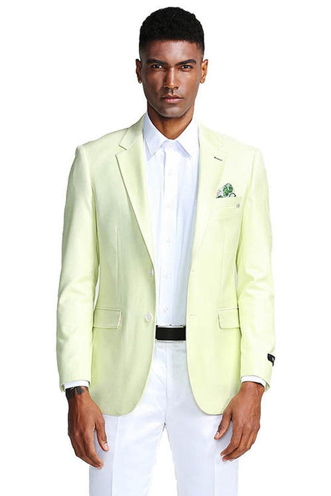 --> Tazio Men's Summer Blazer | Slim Fit Linen Style | Mint Green - USA Men's Outlet