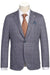 "Grey Blue Windowpane Plaid Pelago Men's Half Canvas Unconstructed Sport Coat Blazer" - Elegant Mensattire