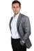 "Grey Plaid Men's Blazer by Stacy Adams with Two-Button Style" - USA Men's Outlet