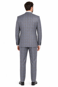 Big and Tall Suit - Grey Plaid Big and Tall 3 PC Suit