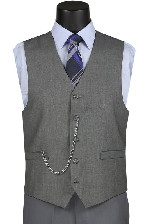 Grey Suit Vest by Vinci - Rock Classy Comfort with an Effortless Look - USA Men's Outlet