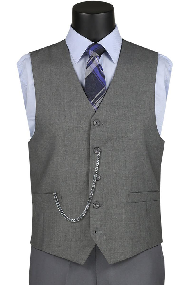 Grey Suit Vest by Vinci - Rock Classy Comfort with an Effortless Look - USA Men's Outlet