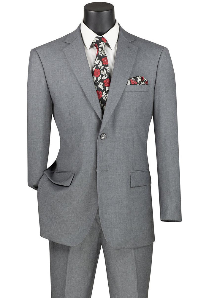 "Grey Vinci Mens Suit: Modern Fit 2 Button Class" - USA Men's Outlet