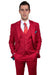 Men's Red Stacy Adams Vested Business Suit - Classy Two-Button Basic